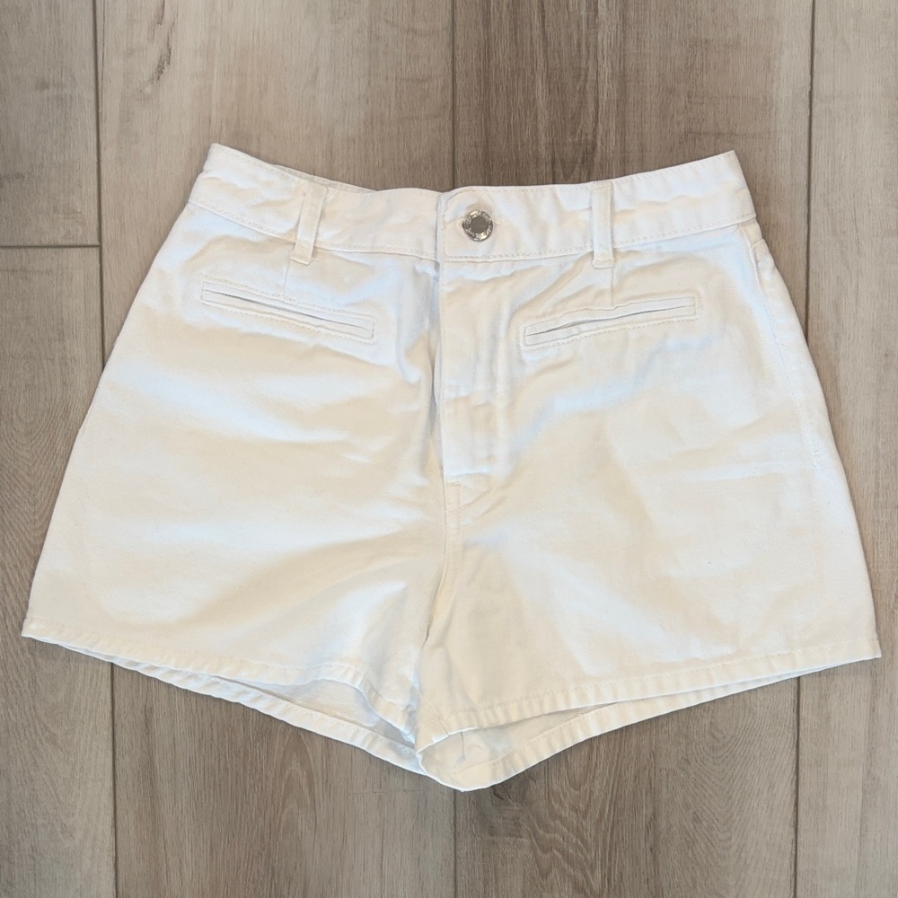 Zara High Waist White Shorts size 6